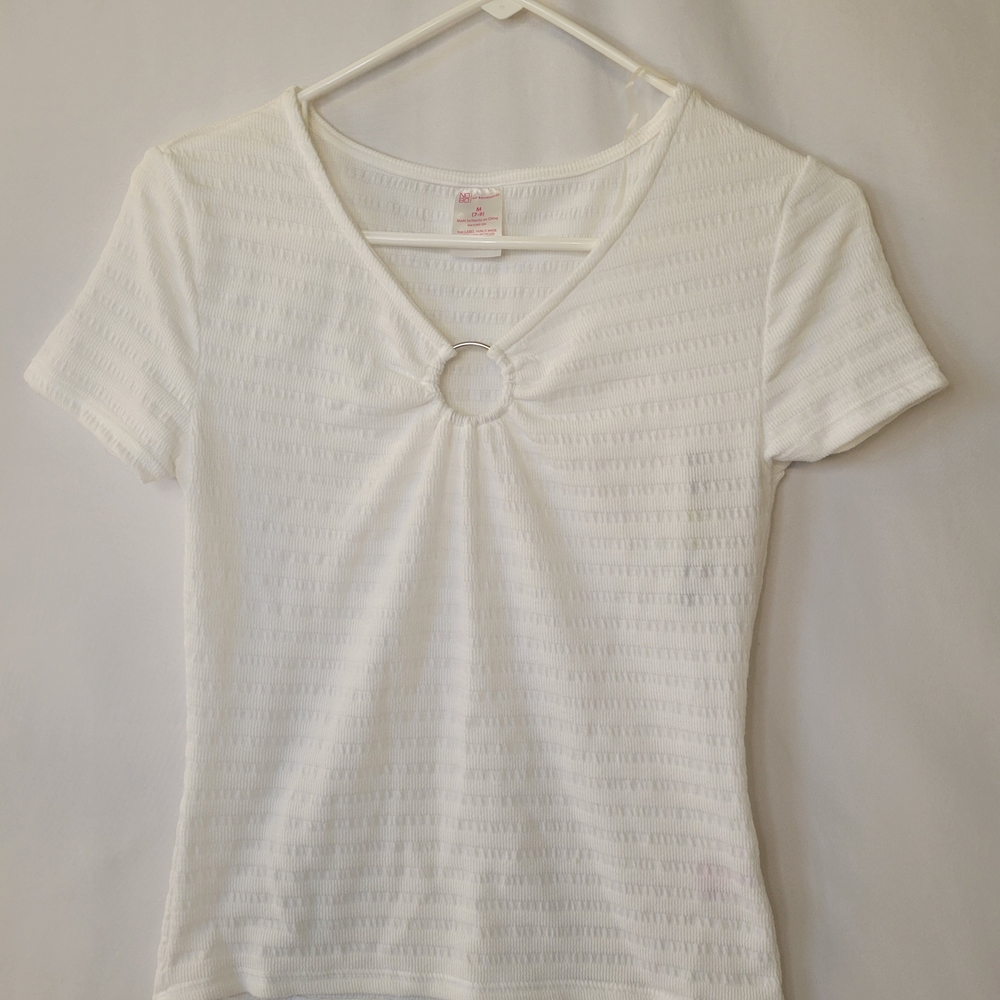 Set Of 2 Tops - Olive Green And White Ribbed Women's Top - Picture 3 of 4